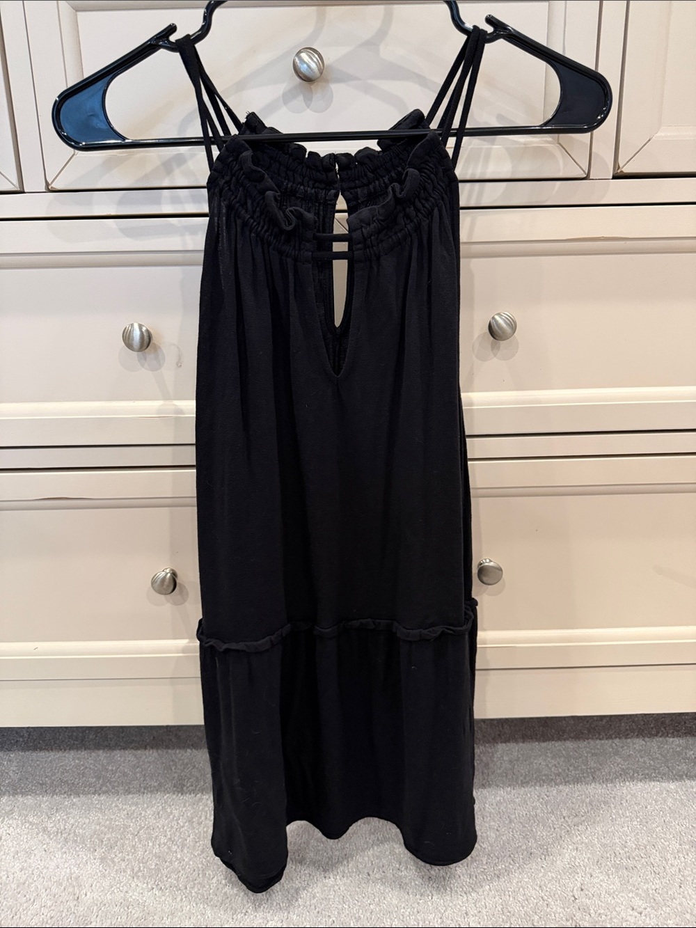 LOFT Black Strappy Tank Dress worn once